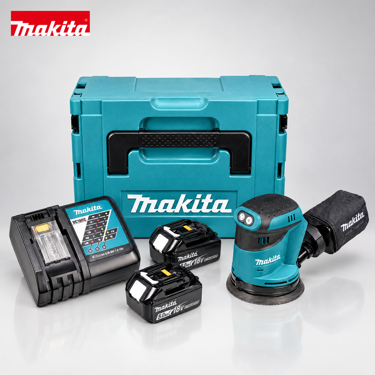 Makita DBO180RTJ 18V accu-excentrische schuurmachine 125 mm